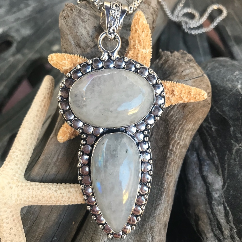 Scolecite Moonstone 925 Pendant
